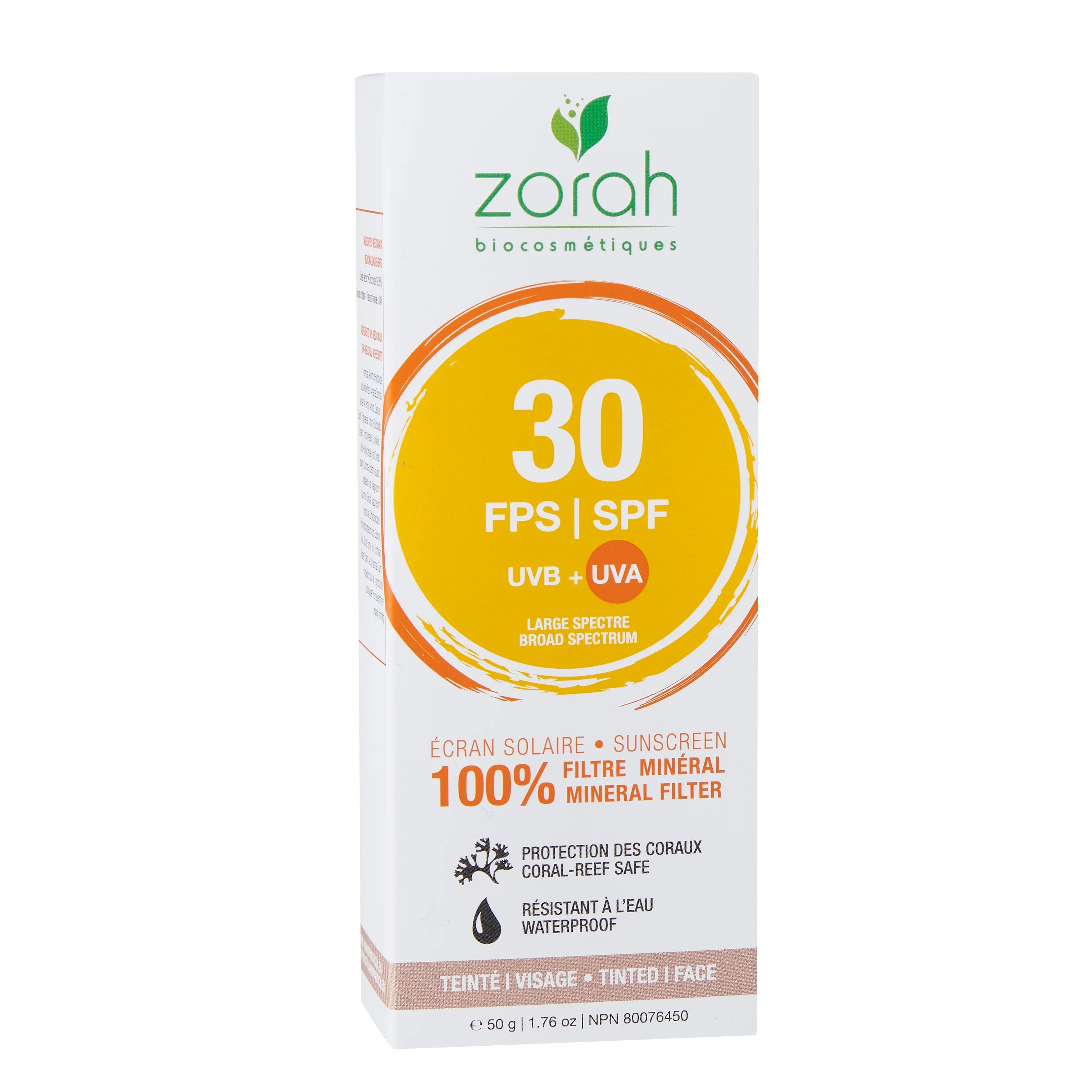 tinted face sunscreen | SPF 30 - Zorah biocosmétiques