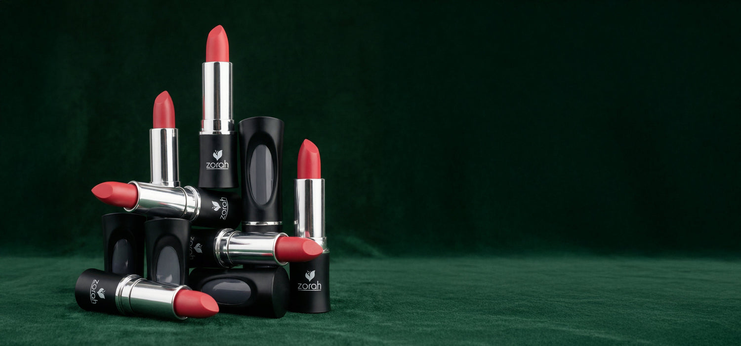 OLA plumping lip treatment in red, hydrating and nourishing lips with organic argan oil and mineral pigments