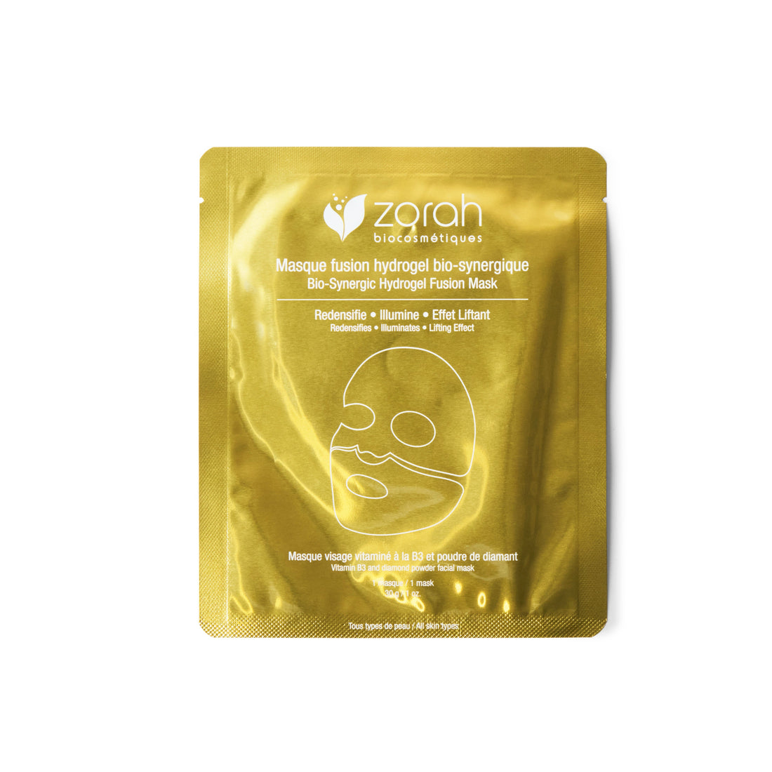 Masque en or et à la poudre de diamant